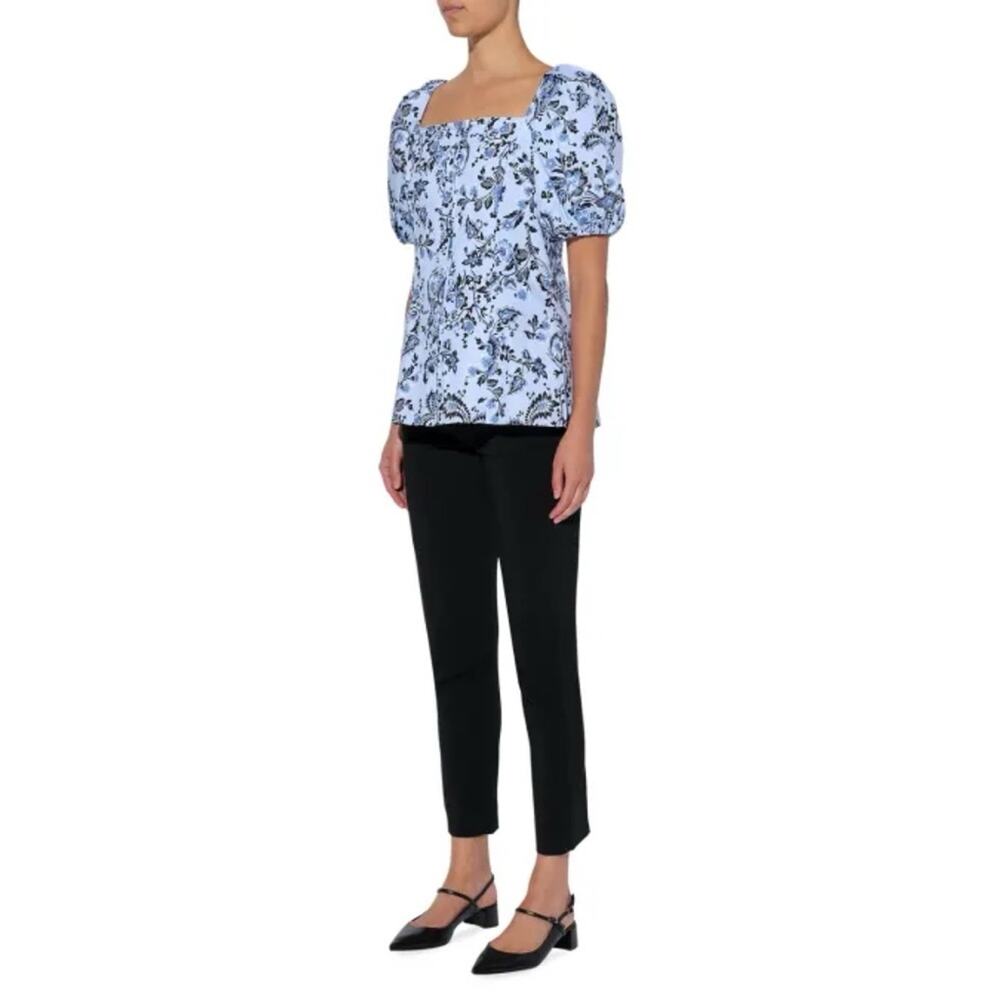 ERDEM Inez floral cotton poplin top
